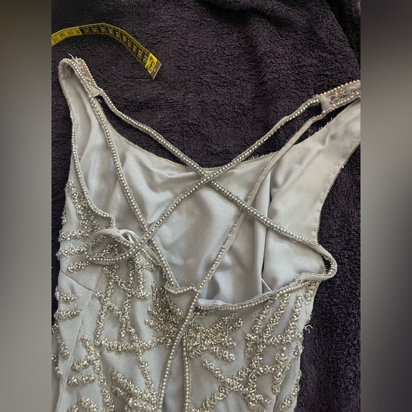 Gray Beaded Cross-Back Dress - Picture 4 of 4